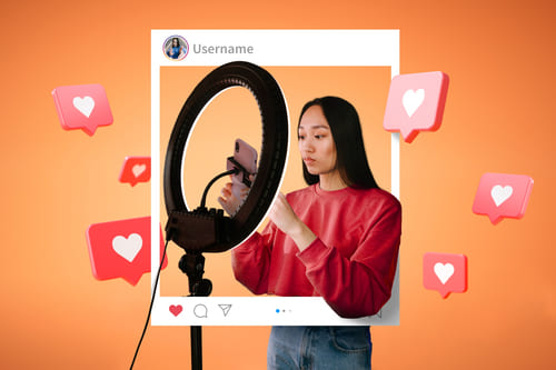 influencer grabandose en instagram